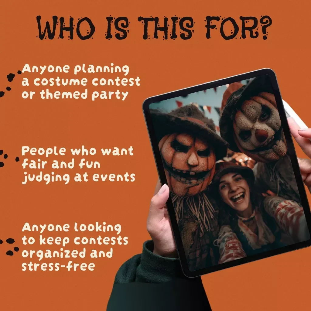 Costume Contest Scorecard Checklist | Printable & Digital Download | Fun, Fair & Easy Costume Contest Judging Tool