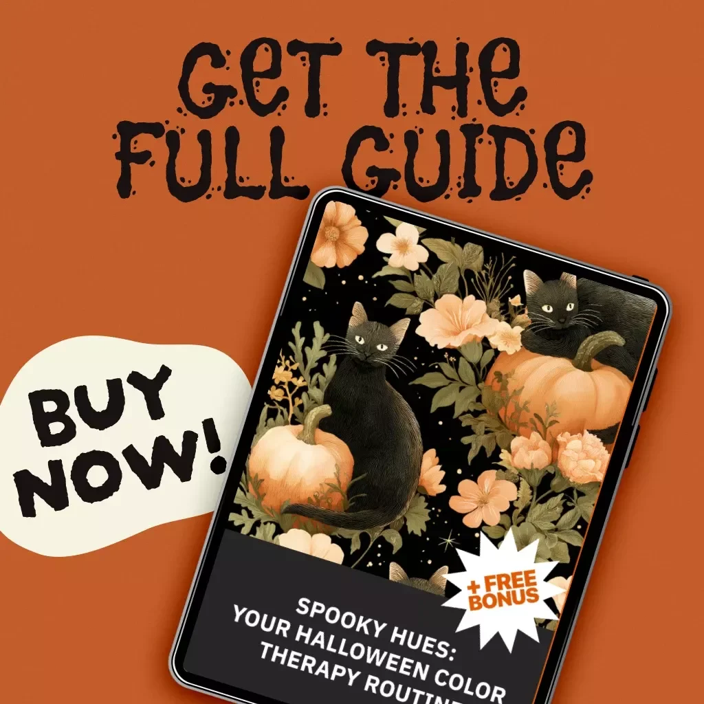 Spooky Hues: Your Halloween Color Therapy Routine | Digital Guide for Pumpkin, Black, and Purple Mood Rituals