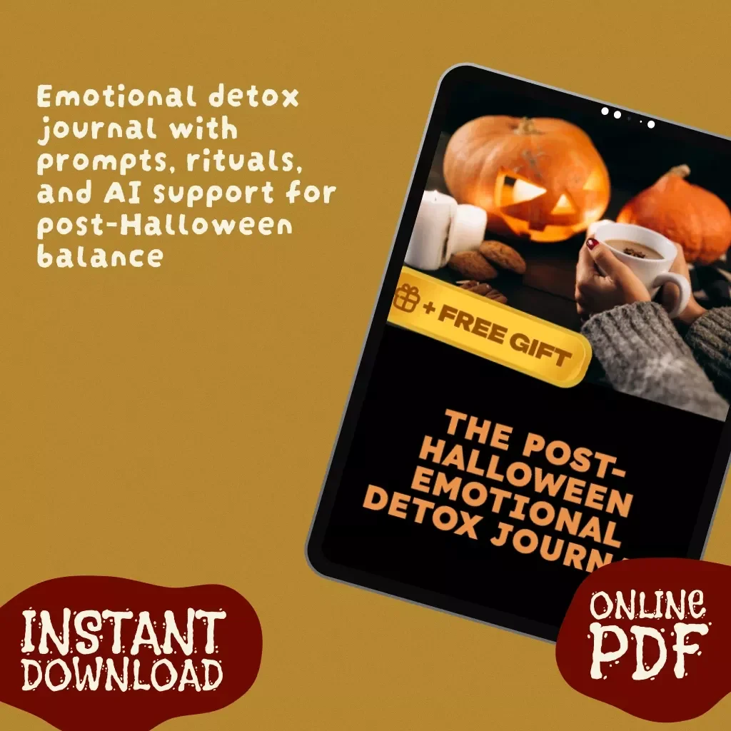 The Post-Halloween Emotional Detox Journal | Digital Guide for Self-Care, Journaling Prompts & Mindful Reset