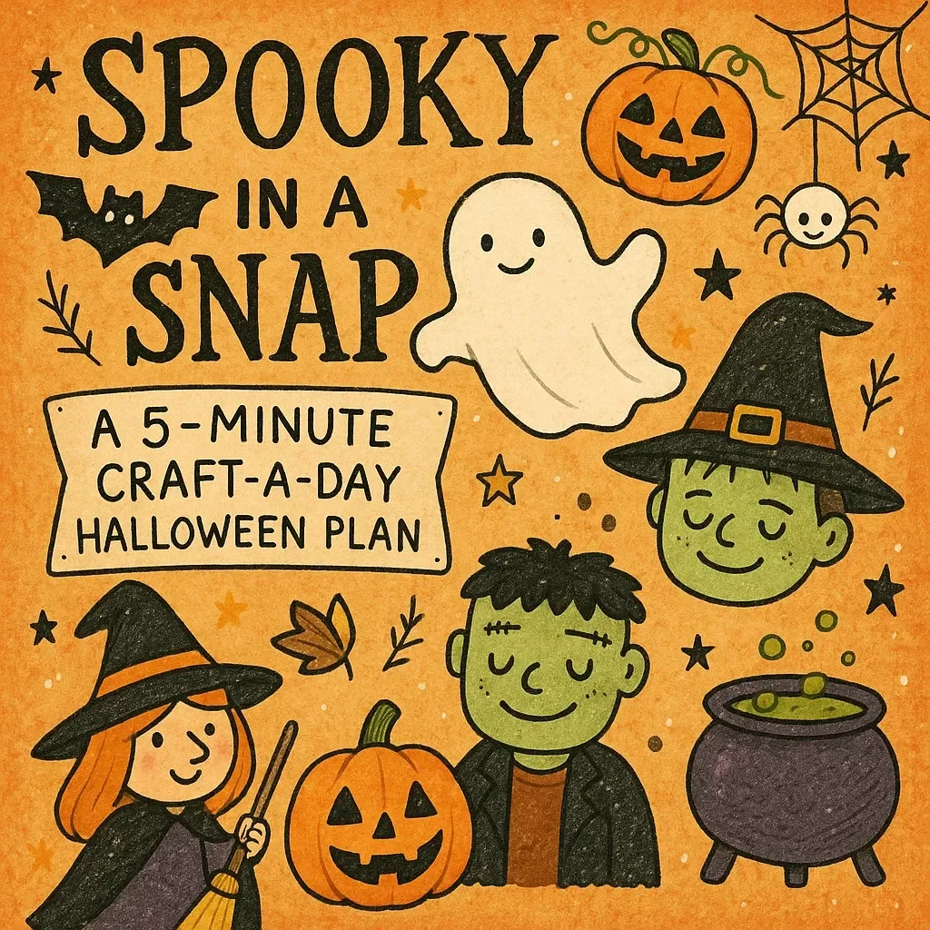Spooky in a Snap: A 5-Minute Craft-a-Day Halloween Plan | Printable Digital Guide for Easy Family Crafts, DIY Halloween Decor & Quick Activities