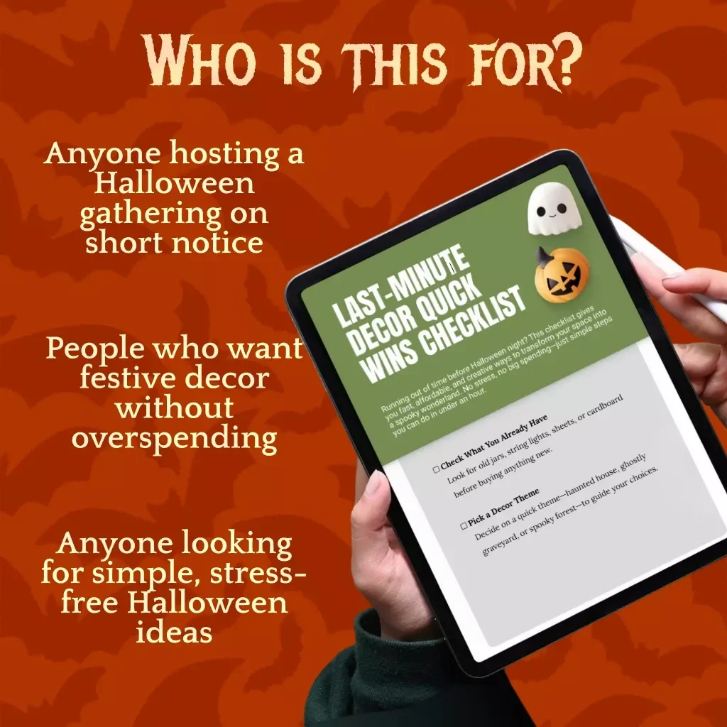 Last-Minute Decor Quick Wins Checklist | Instant Halloween Party Ideas | Printable Digital Download