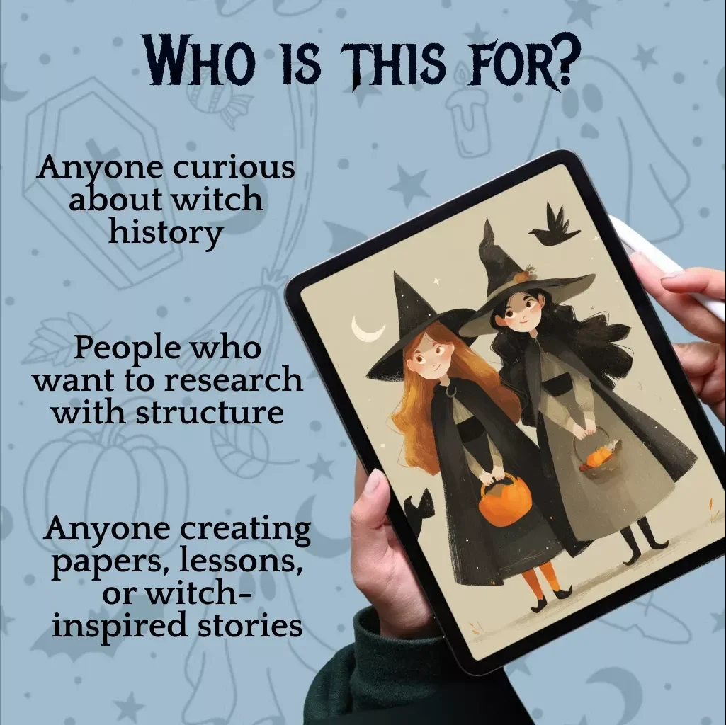 Witch Legend Research Checklist | Digital Download Guide for Witchcraft History, Folklore, and Modern Witch Studies | eBook PDF Research Tool