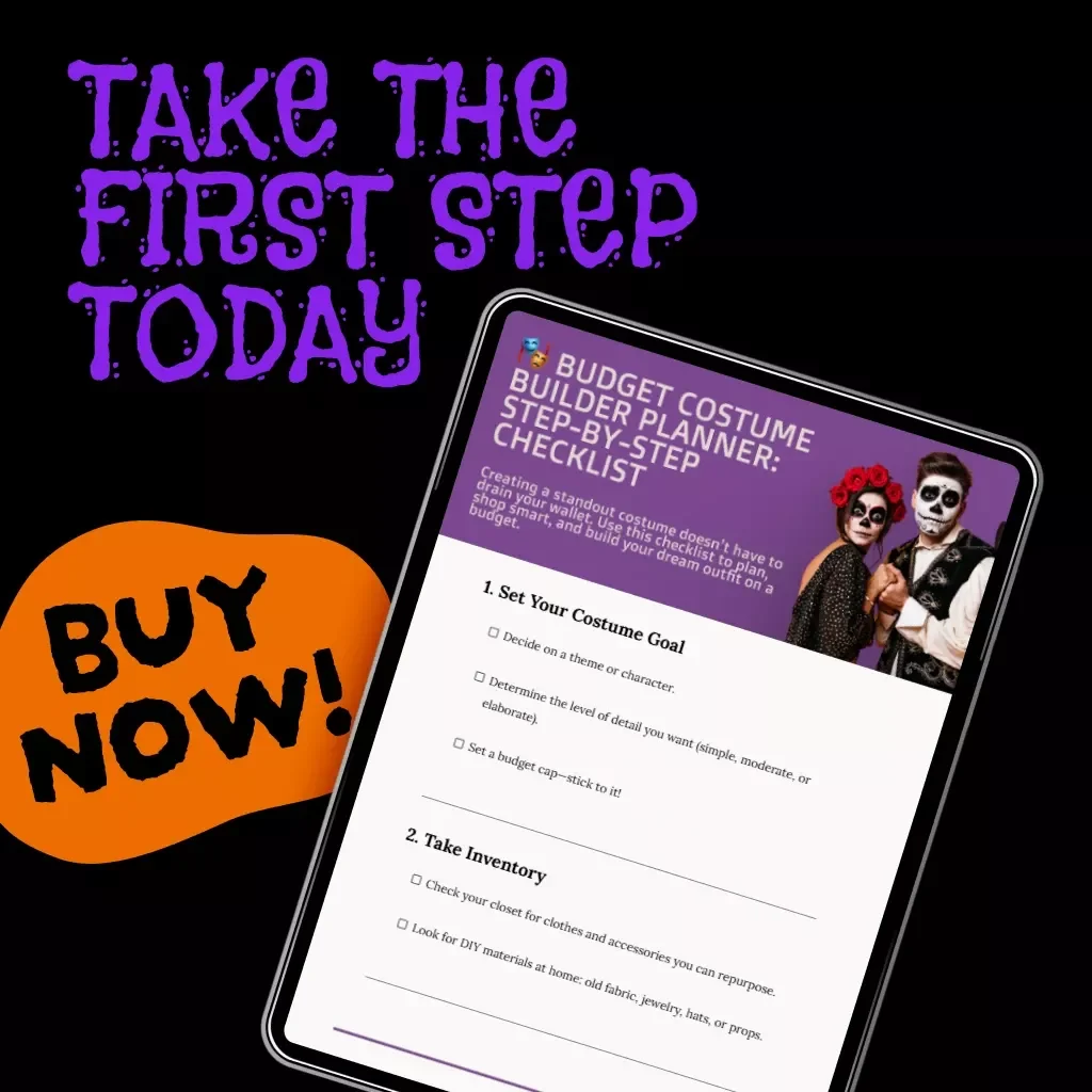 Budget Costume Builder Planner: Step-by-Step Checklist | DIY Halloween & Cosplay Budget-Friendly Costume Planning Guide | Printable Digital Download
