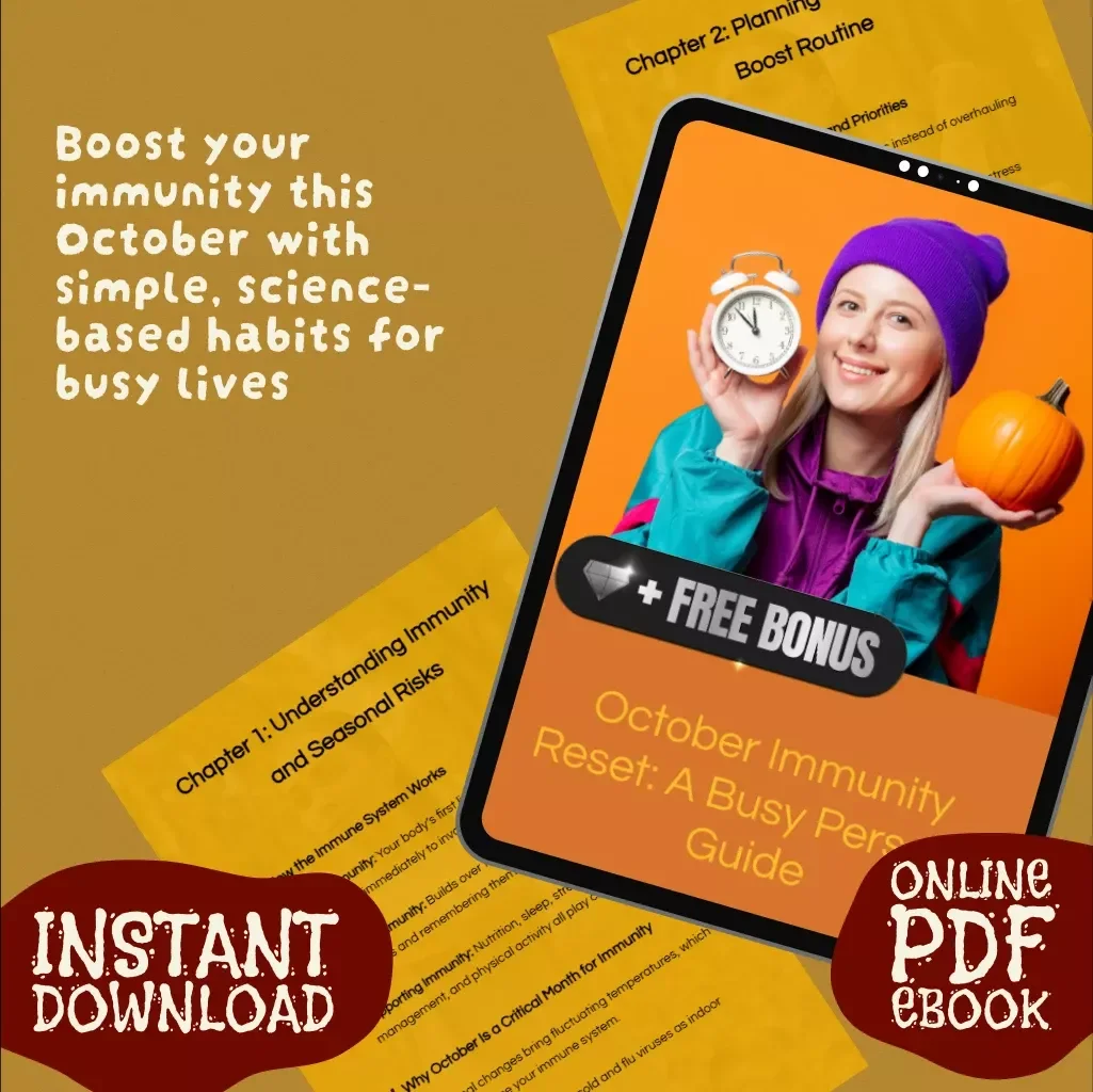 October Immunity Reset: A Busy Person’s Guide | Immune Boost Plan for Busy October | Wellness eBook & Digital Download
