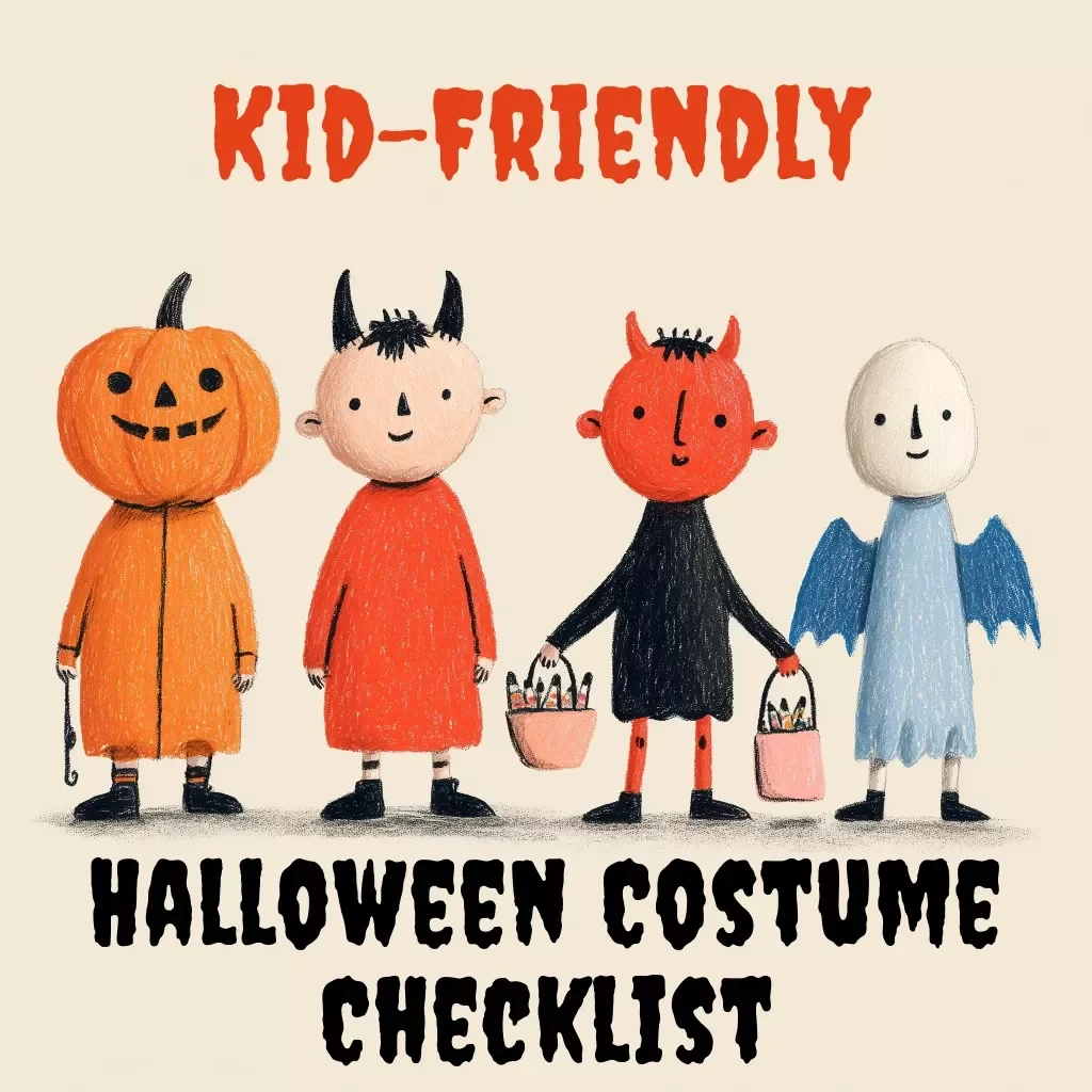 Kid-Friendly Halloween Costume Checklist | Printable Digital Download | Safe, Fun & Easy Costume Guide for Kids