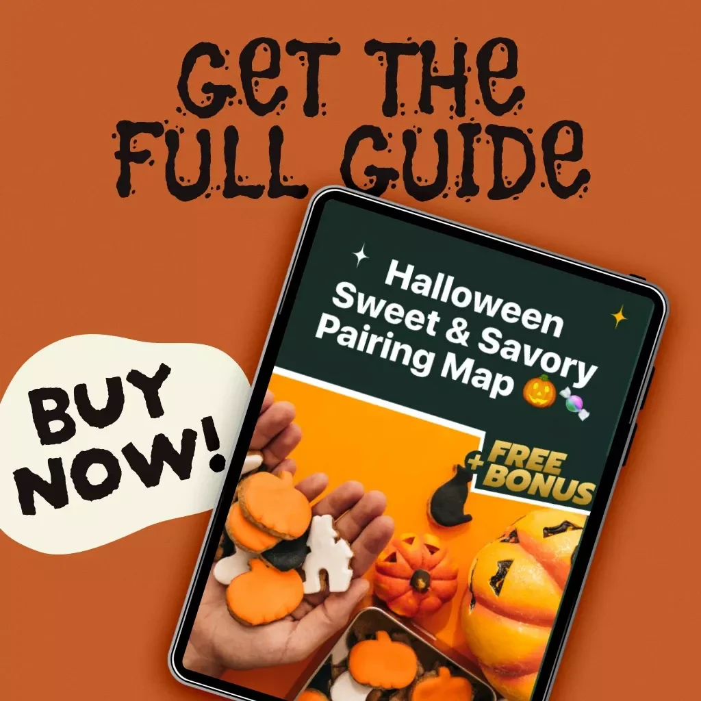 Halloween Sweet & Savory Pairing Map 🎃🍬 | Digital Download Guide for Party Food Inspiration, eBook with AI Prompts & Checklists