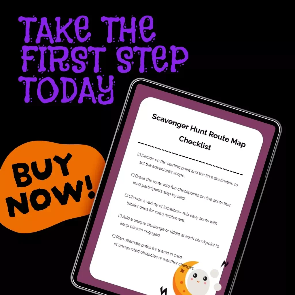 Scavenger Hunt Route Map Checklist | Digital Download | Fun Adventure Planning Guide for Family, Friends, and Events
