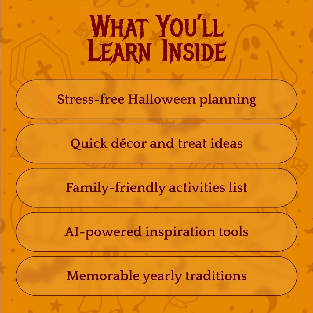 Halloween at Home Routine Planner | Digital Download eBook for Cozy Halloween Night, DIY Decor, Recipes, Games & Family Traditions