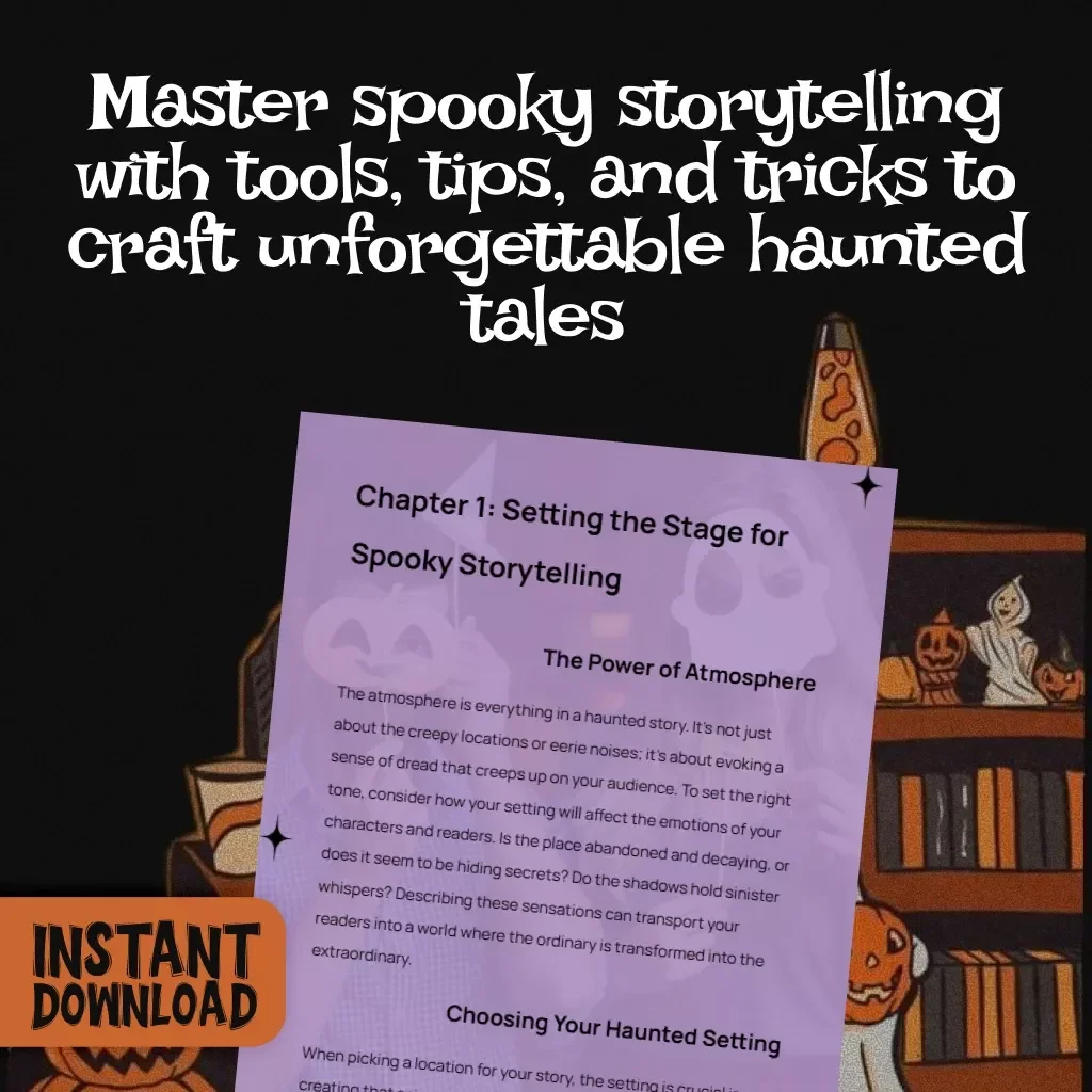 Haunted Storytelling Planner: Crafting Spine-Tingling Tales | Digital Download Guide for Writers, Authors & Creators