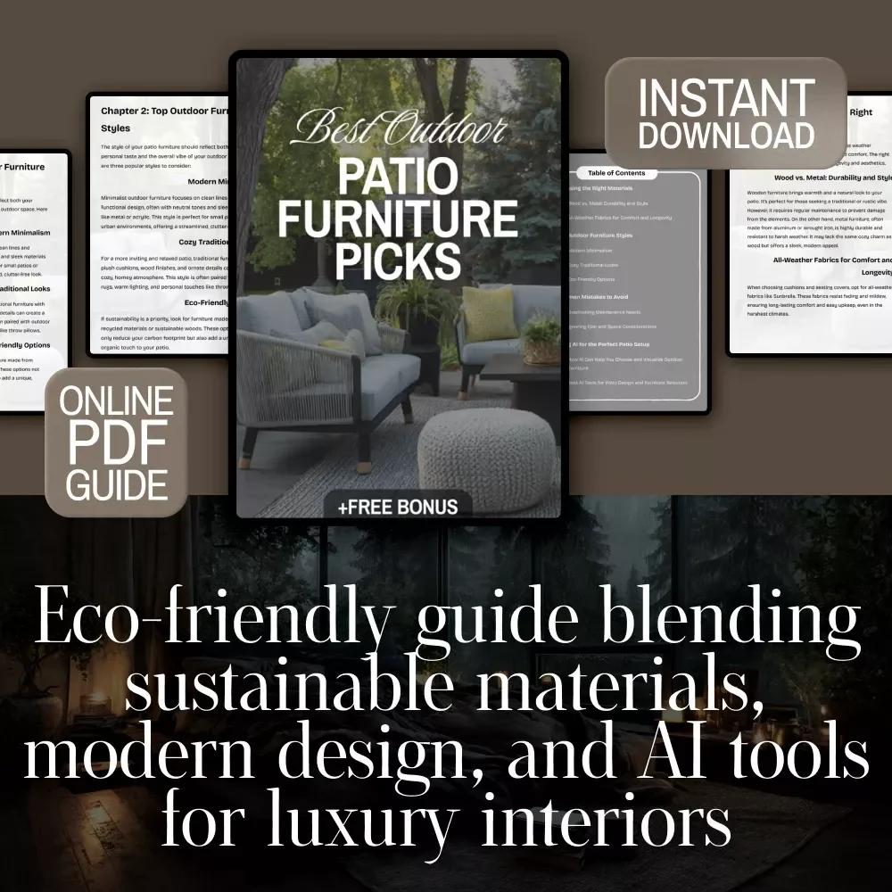 Best Outdoor Patio Furniture Picks Guide | Digital Download for Choosing Outdoor Furniture, Styles, Materials & AI Patio Design