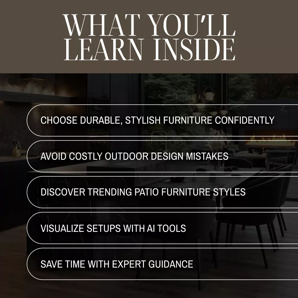 Best Outdoor Patio Furniture Picks Guide | Digital Download for Choosing Outdoor Furniture, Styles, Materials & AI Patio Design