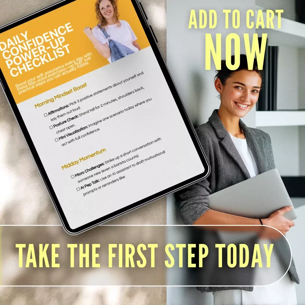 Daily Confidence Power-Up Checklist | Printable Daily Confidence Exercises | Digital Self-Growth Guide for Boosting Self-Esteem