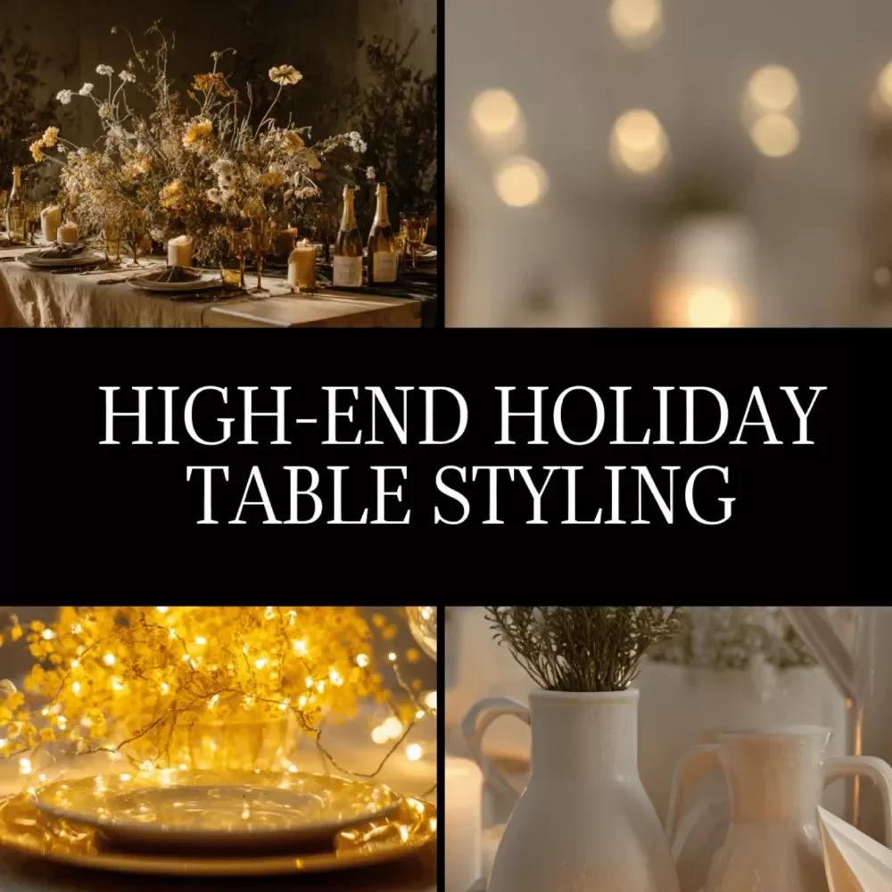 High-End Holiday Table Styling | Elegant Christmas Tablescape Guide | Luxury Tablesetting eBook | AI Mood Board Tips & Checklist