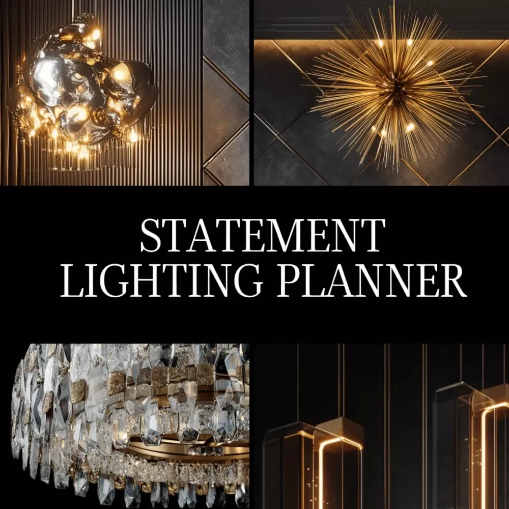 Statement Lighting Planner | Digital Interior Design Guide for Home Lighting, AI Lighting Tools, Midjourney Lighting Ideas, Perfect Fixture Checklist