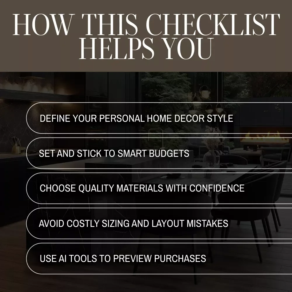 Buying High-End Furniture Checklist | Digital Download Guide for Choosing Luxury Furniture, Interior Design Planning & Home Decor Investment