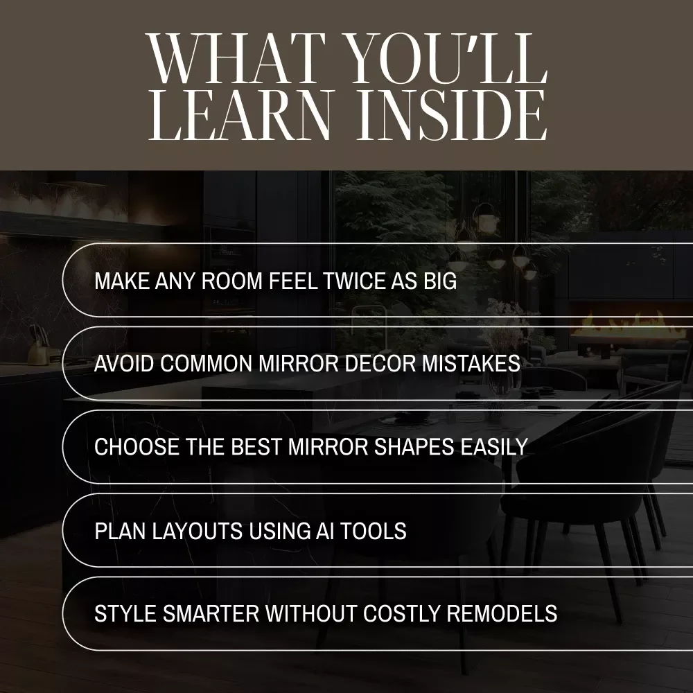 How to Use Mirrors to Double Space | Digital Guide for Small Room Interior Design, Home Decor, AI Space Planning & Mirror Styling Tips