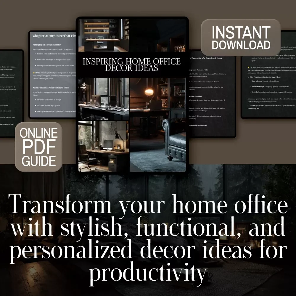 Inspiring Home Office Decor Ideas Guide – Digital Download for Productivity, Style, and Personalized Workspace Inspiration