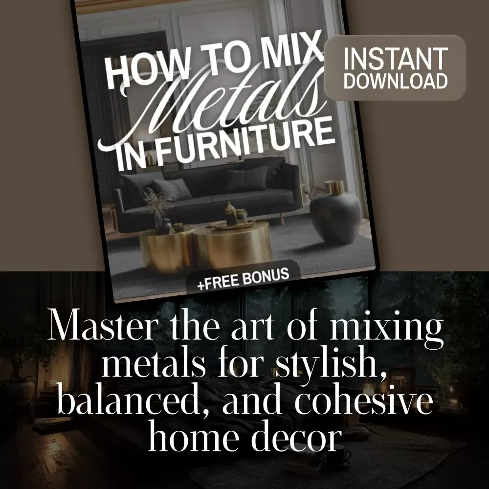How to Mix Metals in Furniture Checklist | Interior Design Guide | Digital Download Home Decor Styling eBook