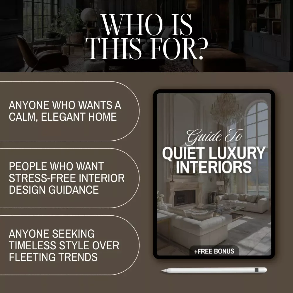 Guide to Quiet Luxury Interiors | Minimalist Home Design eBook | Neutral Palette, Timeless Style & Interior Design Checklist