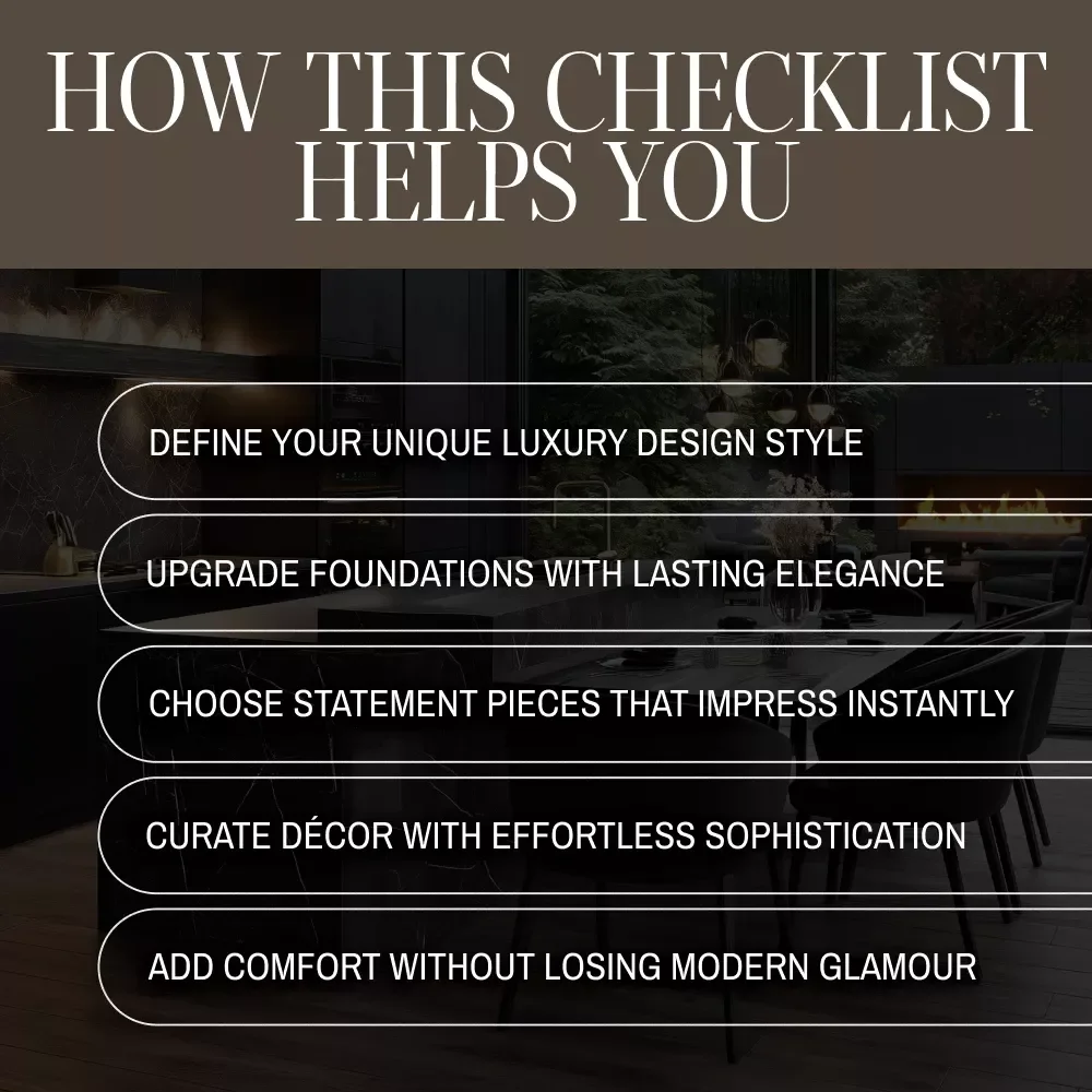 Luxury Home Interior Design Ideas Checklist | Digital Download Guide for Elegant Living, Modern Glam, Classic Elegance, Art Deco & Contemporary Minimalism
