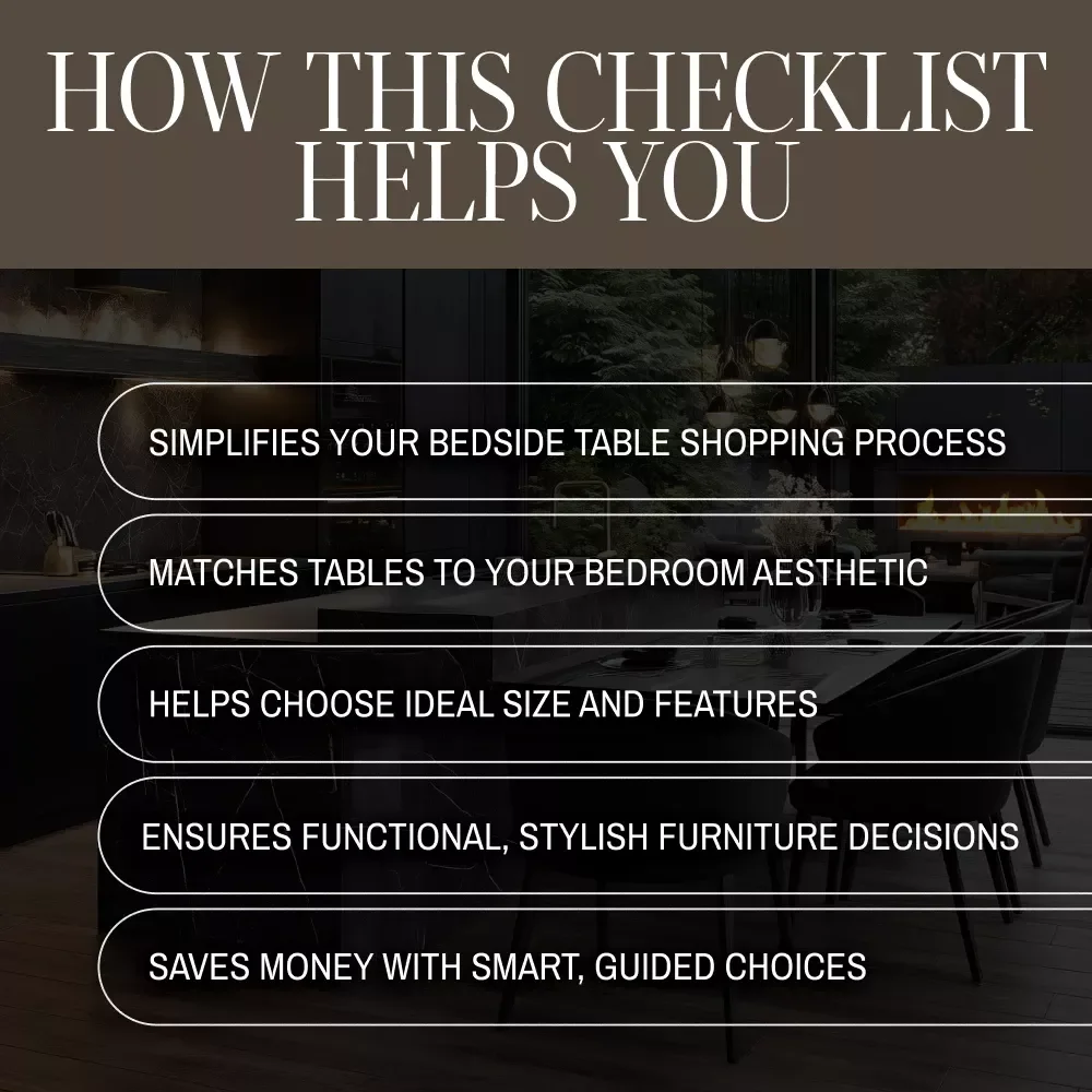 Choosing Statement Bedside Tables – Printable Checklist for Bedroom Decor, Nightstand Selection, and Interior Styling Guide – Digital Download