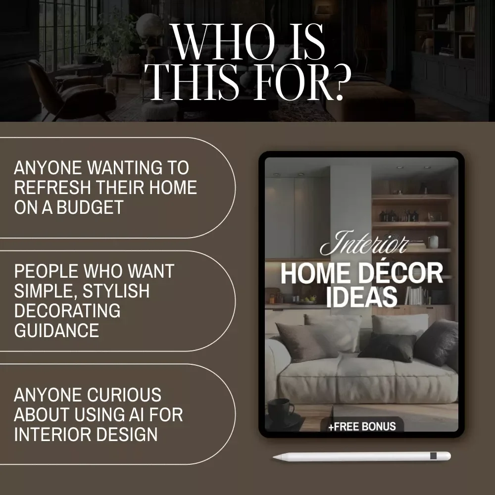 Interior Home Décor Ideas | Digital Download Guide | Modern, Cozy Cottage, Boho Chic, Industrial & Eclectic Styling | Home Decorating Checklist & eBook