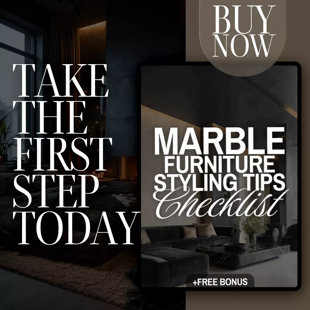 Marble Furniture Styling Tips Checklist | Digital Download Home Decor Guide | Interior Design eBook for Modern Living Room, Dining Room & Office Styling