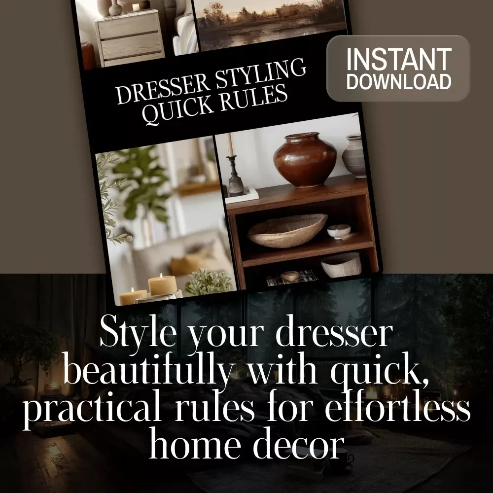 Dresser Styling Quick Rules Checklist | Home Decor Guide for Minimalist, Modern & Bohemian Interiors | Digital Download Printable