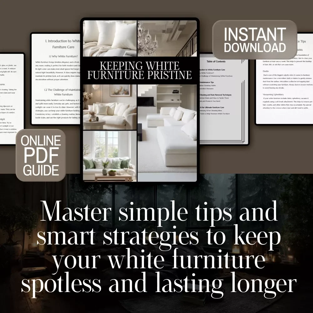 Keeping White Furniture Pristine | Digital Download Guide for Cleaning, Daily Maintenance, Stain Removal & AI-Powered Furniture Care