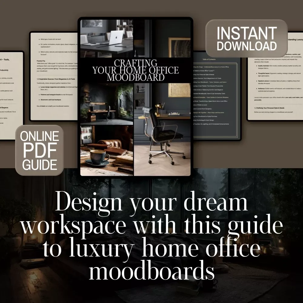 Crafting Your Home Office Moodboard | Luxury Home Office Moodboard Guide | Digital Download for Designers, Entrepreneurs & Home Styling Enthusiasts