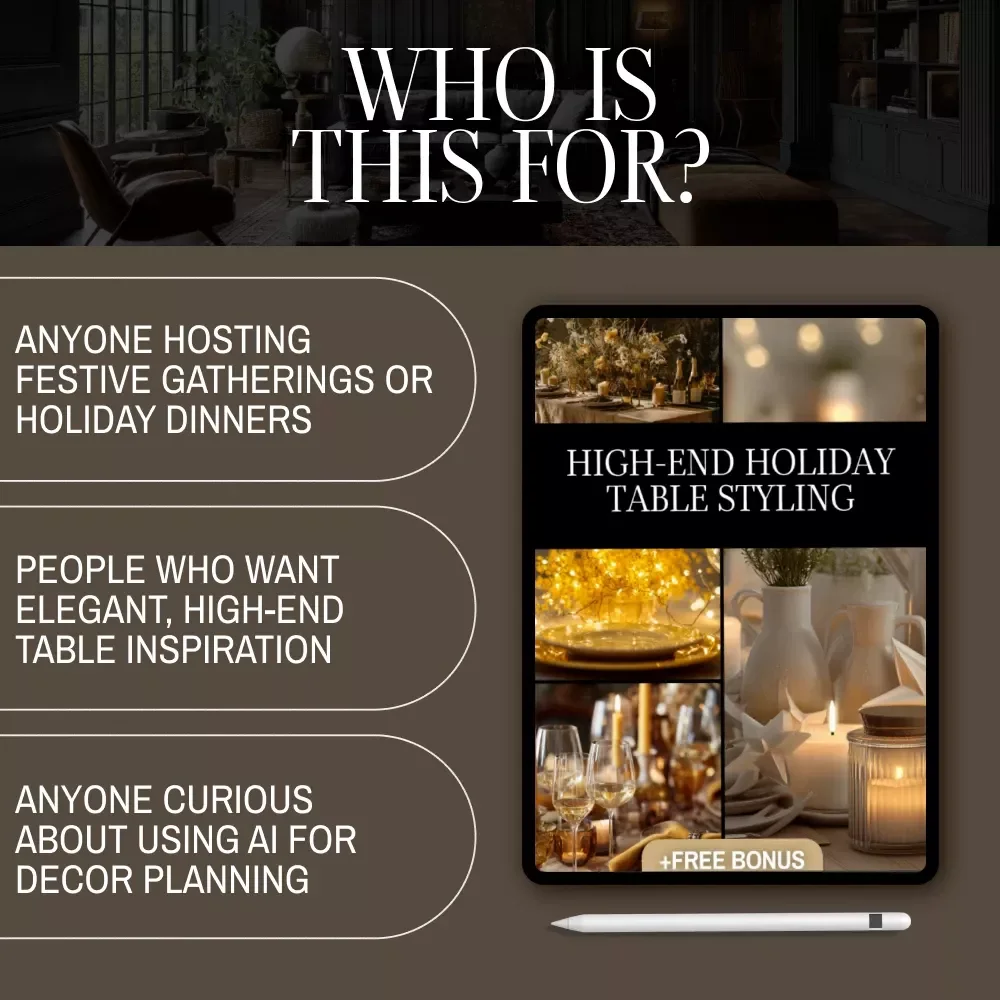 High-End Holiday Table Styling | Elegant Christmas Tablescape Guide | Luxury Tablesetting eBook | AI Mood Board Tips & Checklist