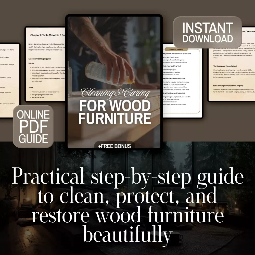 Cleaning and Caring for Wood Furniture | Digital Download Guide for Wood Furniture Care, Maintenance & Restoration | eBook, Checklist & Step-by-Step Tutorial