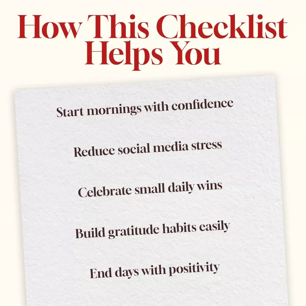 Daily Reflection Journal Checklist: Stop Comparing & Shine Your Own Way! | Printable Self-Care Guide | Mindset Journal | Digital Download eBook