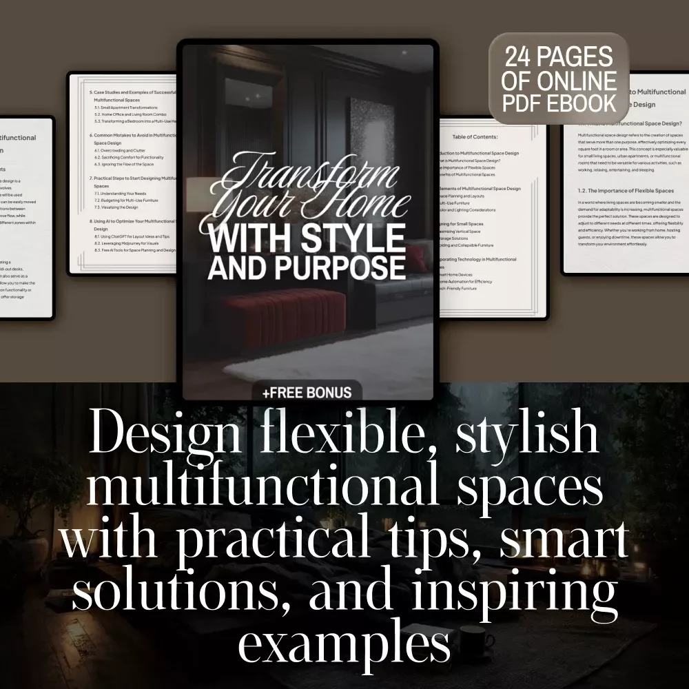 Transform Your Home with Style and Purpose | Multifunctional Space Design eBook for Small Spaces, Modern Interiors & Home Organization