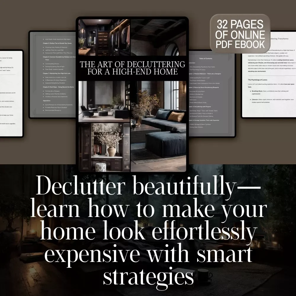The Art of Decluttering for a High-End Home | eBook Guide on How to Declutter So That Your Home Looks Expensive