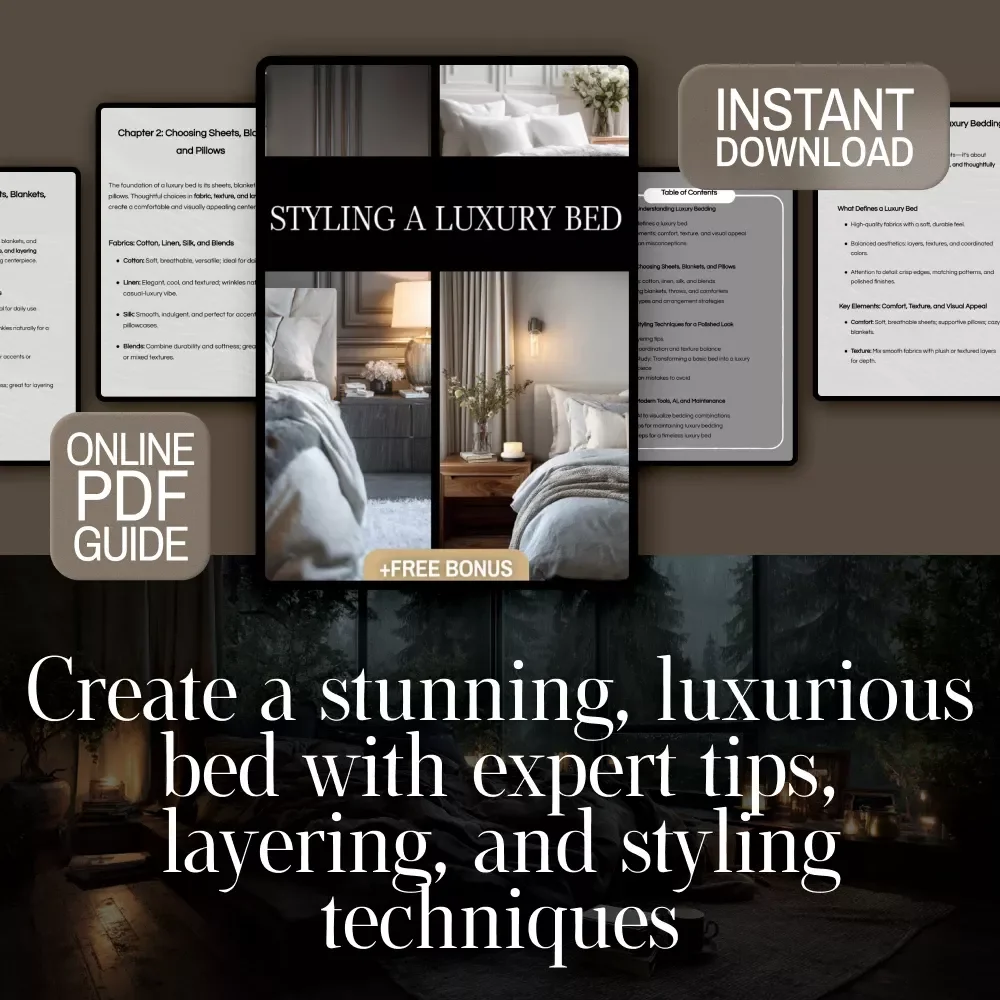 Styling a Luxury Bed Guide – Ultimate Digital Guide for Luxury Bedding, Bed Styling, Sheets, Blankets, Pillows, and Modern Bedding Techniques