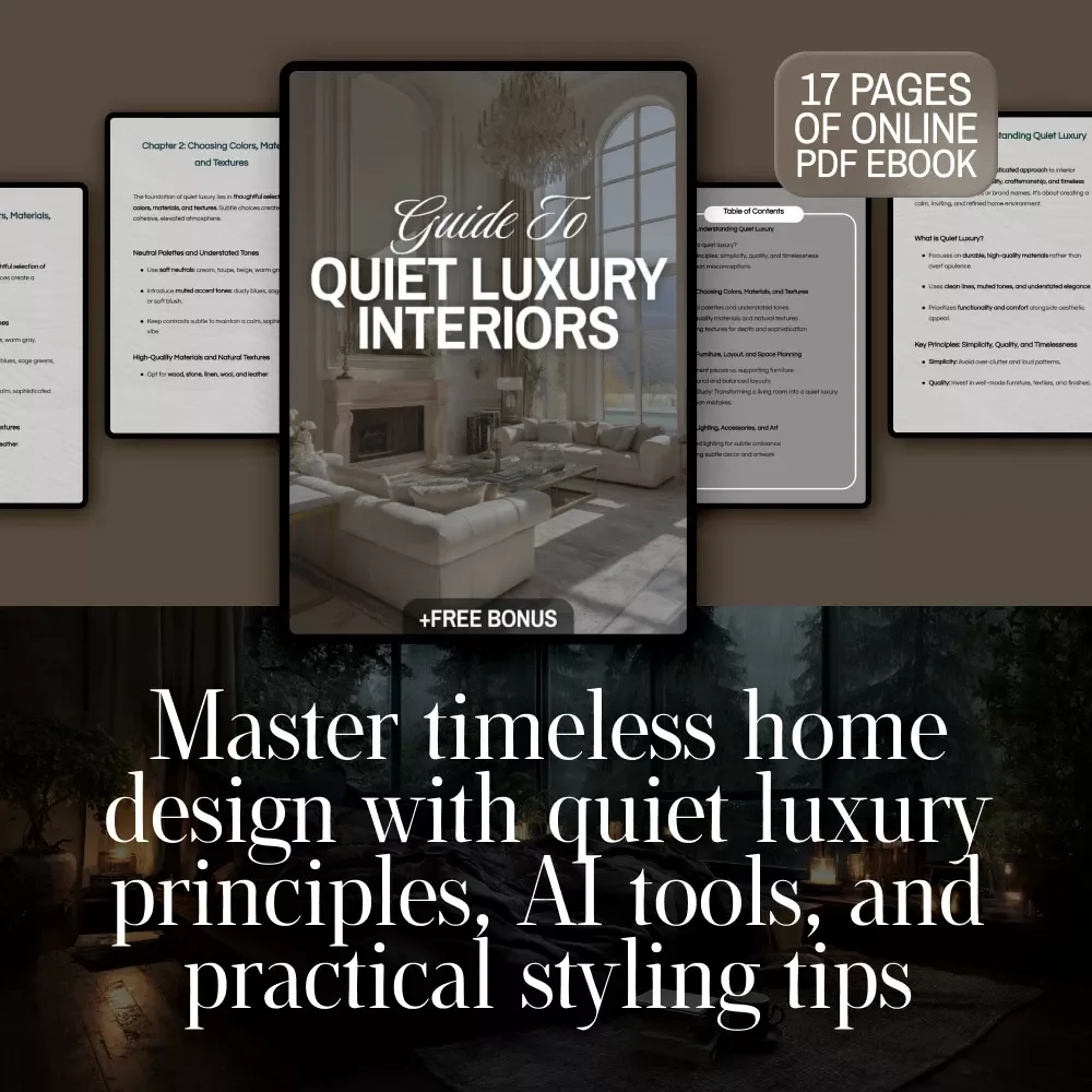 Guide to Quiet Luxury Interiors | Minimalist Home Design eBook | Neutral Palette, Timeless Style & Interior Design Checklist
