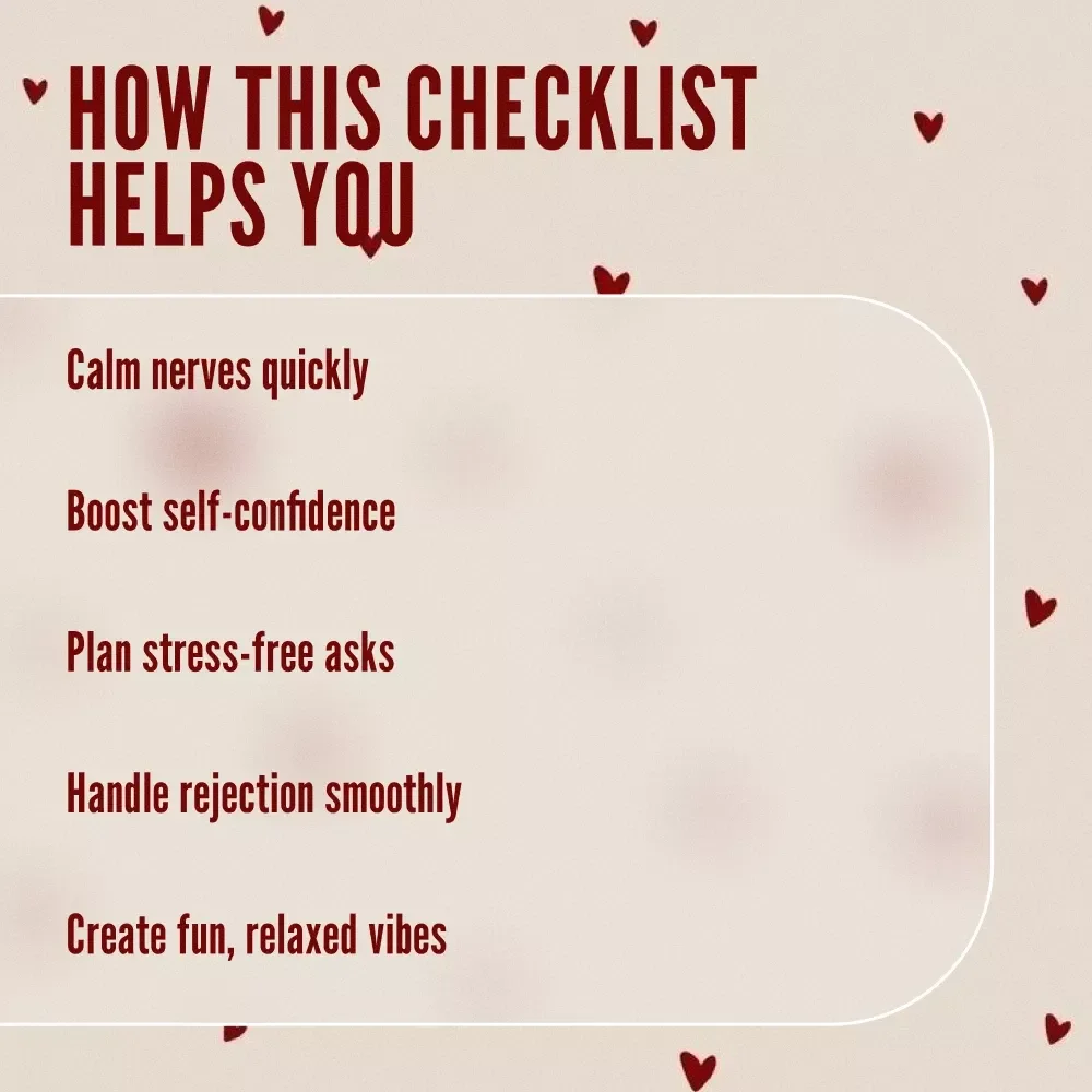 Nervousness Crusher Checklist: Ask Them Out with Confidence | Digital Download Guide for Overcoming Nervousness Before Asking Someone Out, Self-Help eBook Style PDF