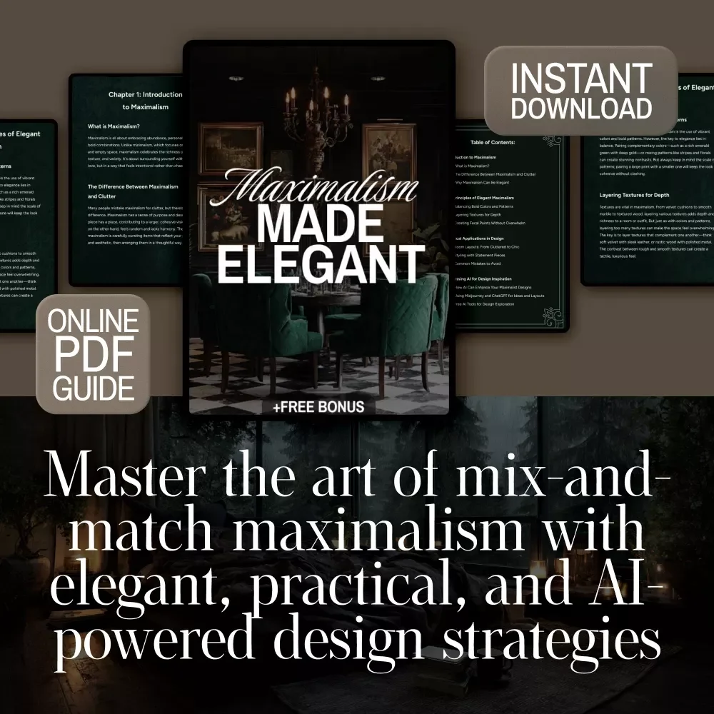 Maximalism Made Elegant | Digital Guide for Mix-and-Match Maximalism, Interior Design, Home Styling, AI Design Inspiration