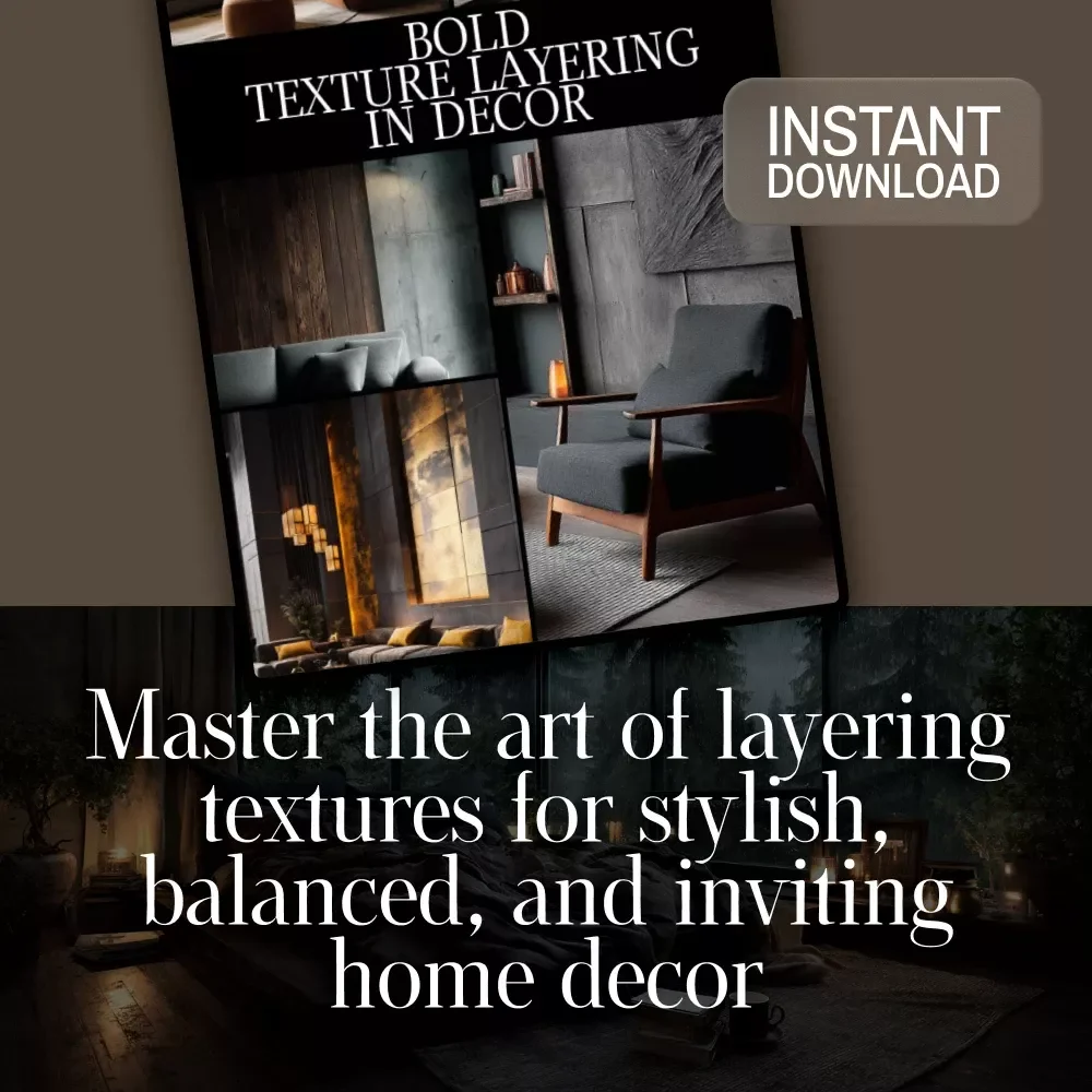 Bold Texture Layering in Decor Checklist | Digital Download Home Styling Guide for Interior Design, Room Makeover & Modern Decorating Ideas