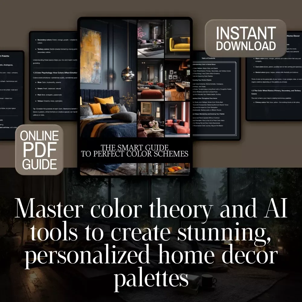 The Smart Guide to Perfect Color Schemes | Home Decor eBook, Digital Download, Interior Design Guide, AI Color Palette Checklist