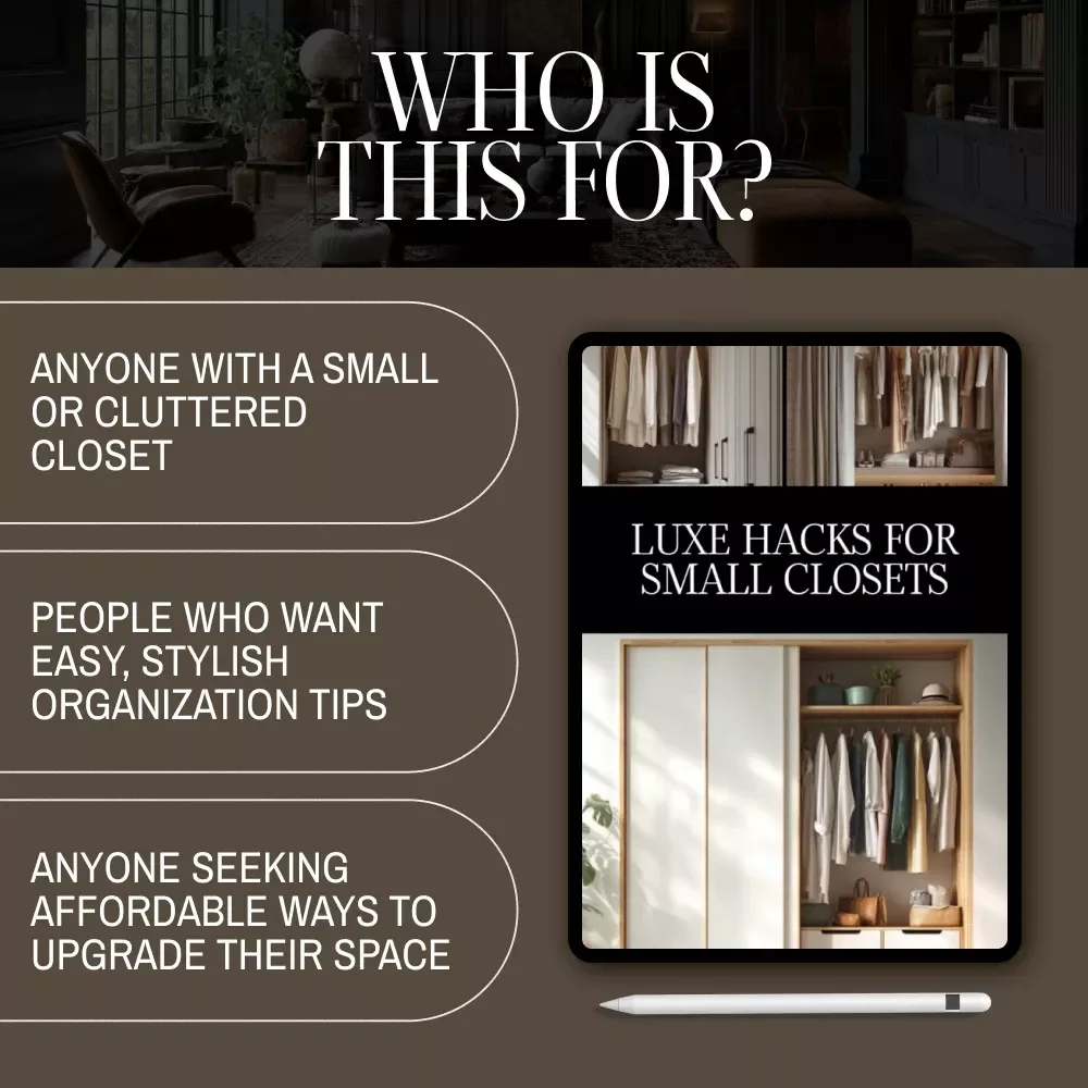 Luxe Hacks for Small Closets Checklist | Digital Download Closet Organization Guide, Minimalist Wardrobe Decluttering Tips, Small Space Storage Solutions