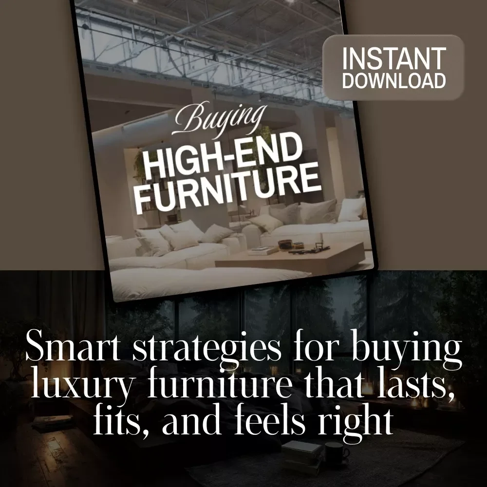 Buying High-End Furniture Checklist | Digital Download Guide for Choosing Luxury Furniture, Interior Design Planning & Home Decor Investment