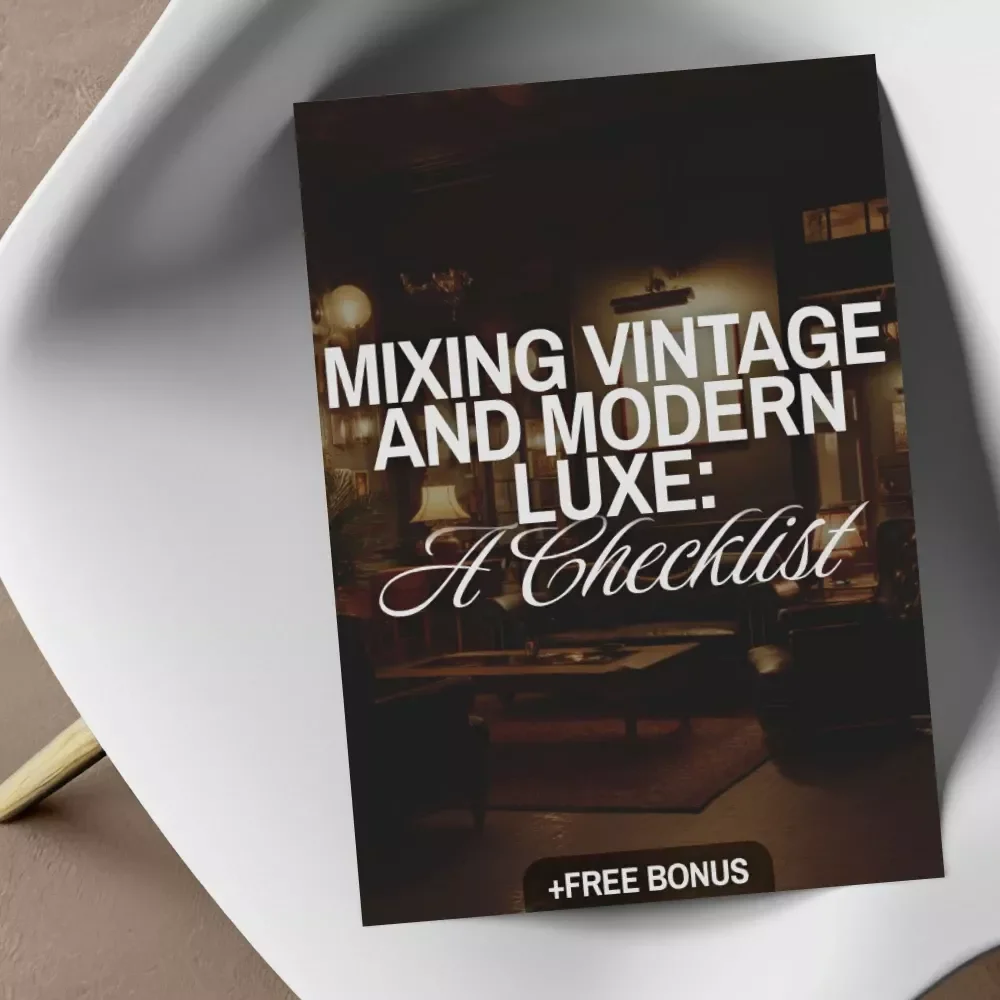Mixing Vintage and Modern Luxe: A Checklist | Interior Design Style Guide | Vintage Meets Contemporary Decor Digital Download