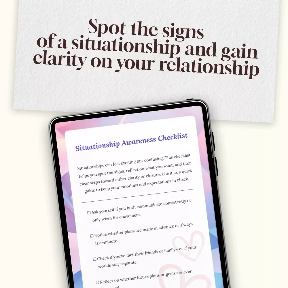 Situationship Awareness Checklist | Digital Download | Relationship Clarity Guide, Self-Reflection eBook, Dating Boundaries Printable