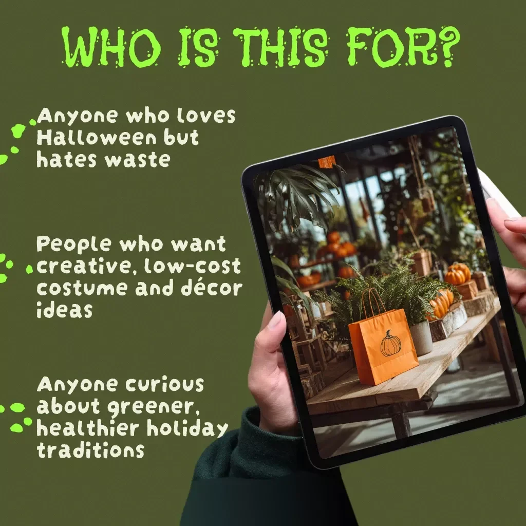 Green & Spooky: Your Sustainable Halloween Hacks Sheet | Eco-Friendly Halloween Guide, Digital Download eBook & Checklist for Zero-Waste Costumes, Décor & Treats