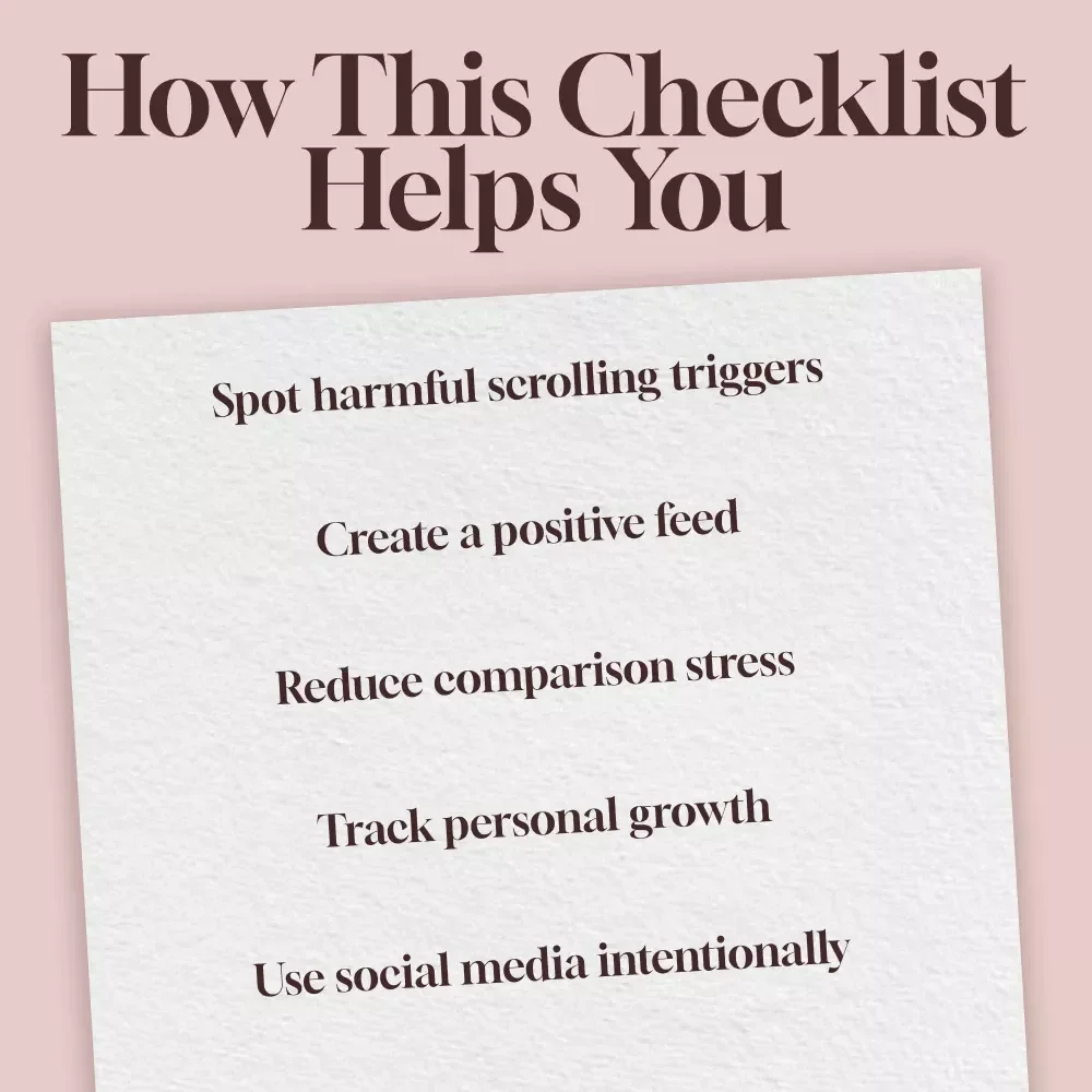 Social Media Comparison Awareness Checklist | Digital Download | Self-Care, Mindful Social Media Use, Mental Health Support Tool