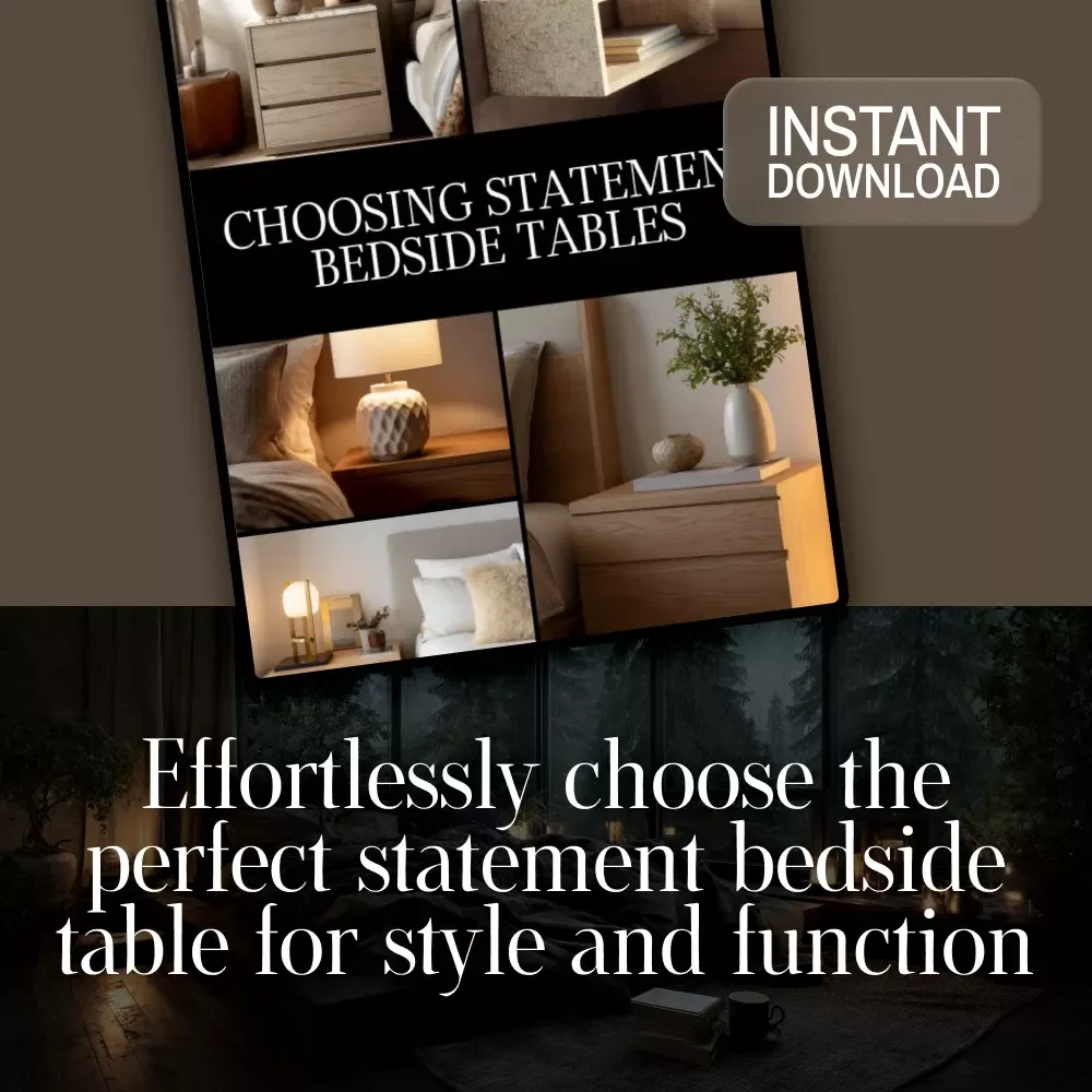 Choosing Statement Bedside Tables – Printable Checklist for Bedroom Decor, Nightstand Selection, and Interior Styling Guide – Digital Download