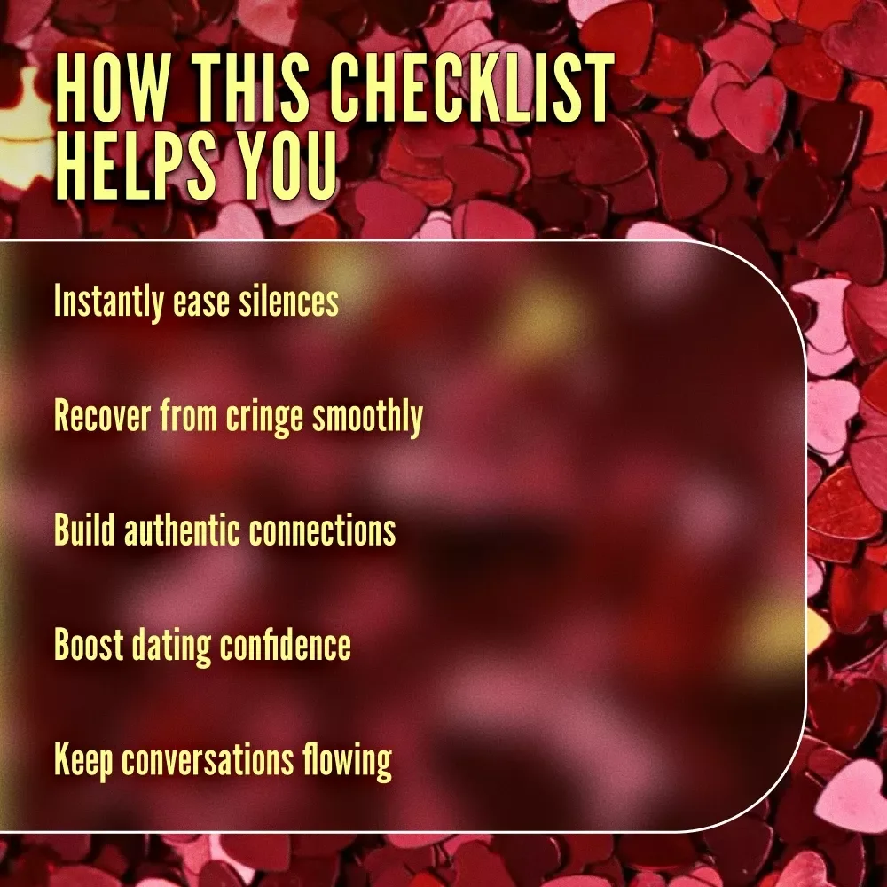 Dating Scripts for Awkward Moments Checklist | Digital Download | First Date Conversation Starters & Social Confidence Guide
