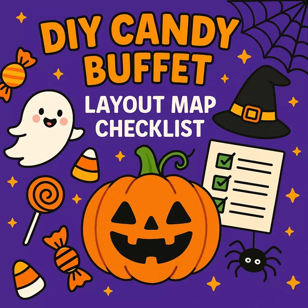 DIY Candy Buffet Layout Map Checklist | Printable Party Guide | Digital Download for Wedding, Birthday & Holiday Events